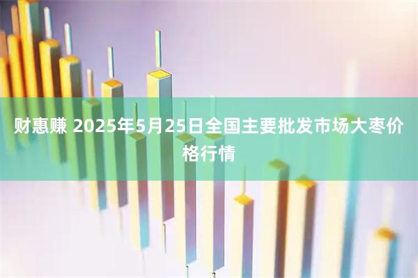财惠赚 2025年5月25日全国主要批发市场大枣价格行情